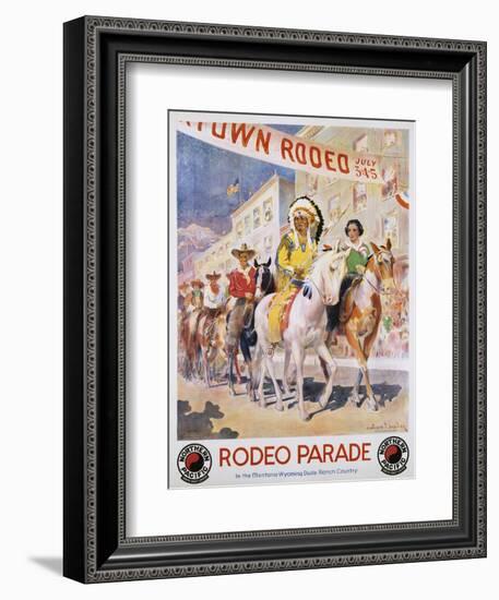 Rodeo Parade Northern Pacific Railroad Poster-Edward Brener-Framed Giclee Print