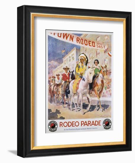 Rodeo Parade Northern Pacific Railroad Poster-Edward Brener-Framed Giclee Print