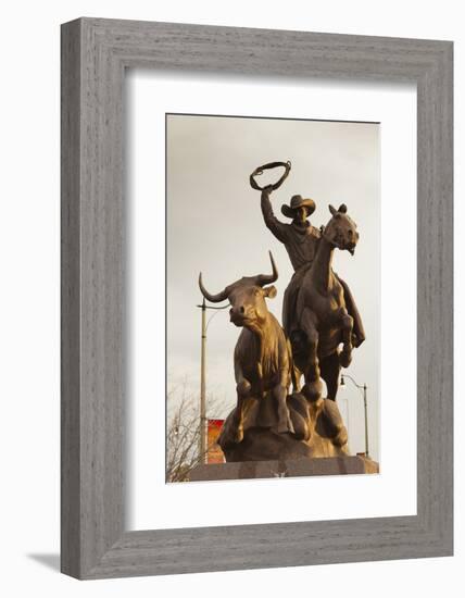 Rodeo Sculpture, Oklahoma City, Oklahoma, USA-Walter Bibikow-Framed Photographic Print