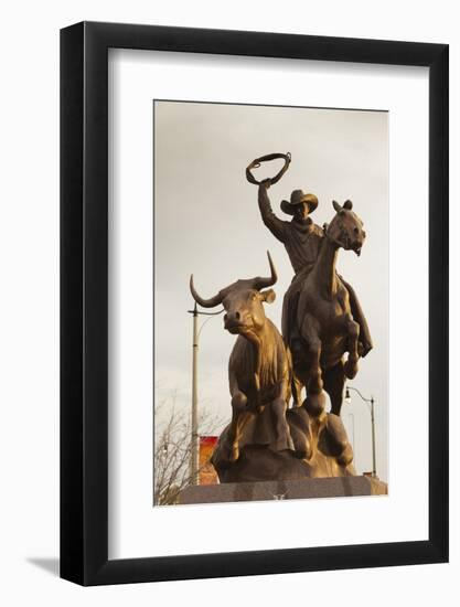 Rodeo Sculpture, Oklahoma City, Oklahoma, USA-Walter Bibikow-Framed Photographic Print