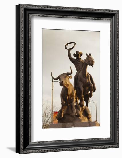 Rodeo Sculpture, Oklahoma City, Oklahoma, USA-Walter Bibikow-Framed Photographic Print