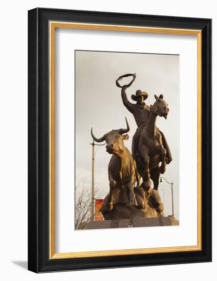 Rodeo Sculpture, Oklahoma City, Oklahoma, USA-Walter Bibikow-Framed Photographic Print