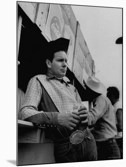 Rodeo Star Casey Tibbs Standing at a Rodeo-Nat Farbman-Mounted Premium Photographic Print