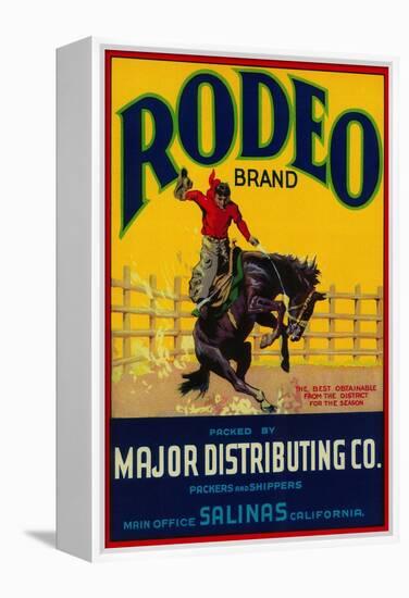 Rodeo Vegetable Label - Salinas, CA-Lantern Press-Framed Stretched Canvas