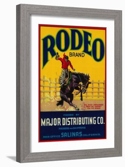 Rodeo Vegetable Label - Salinas, CA-Lantern Press-Framed Art Print