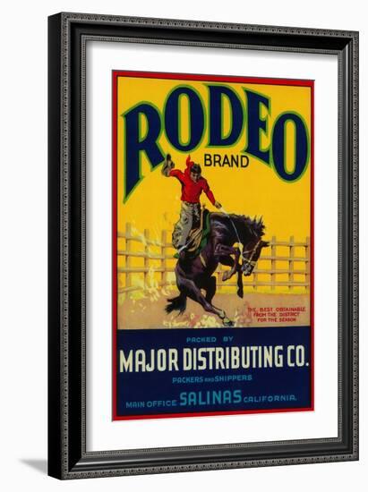 Rodeo Vegetable Label - Salinas, CA-Lantern Press-Framed Art Print