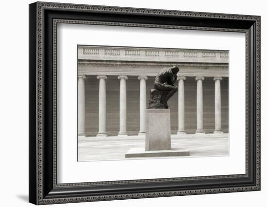 Rodin's Thinker in Profile-Christian Peacock-Framed Art Print