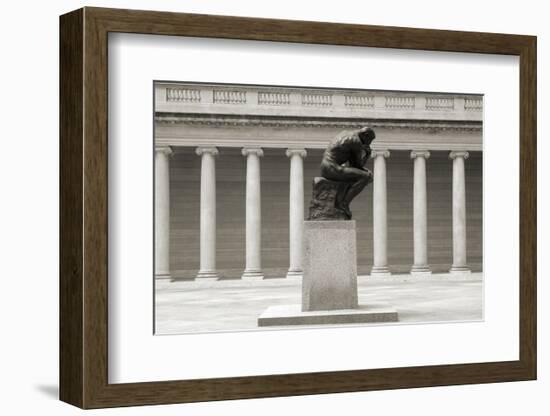 Rodin's Thinker in Profile-Christian Peacock-Framed Art Print