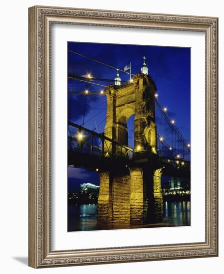 Roebling Suspension Bridge, Cincinnati, Ohio, USA-null-Framed Photographic Print