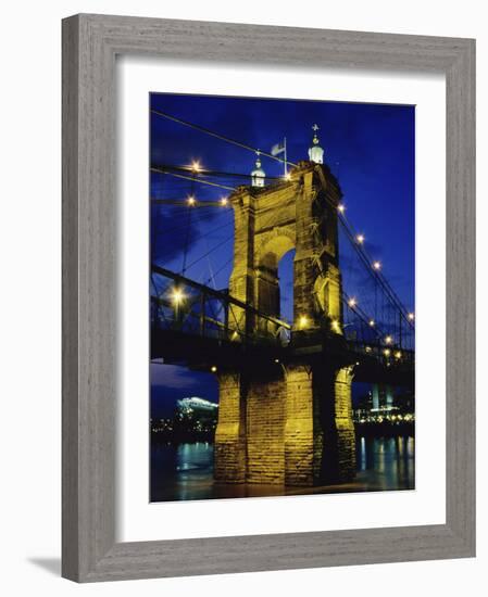 Roebling Suspension Bridge, Cincinnati, Ohio, USA-null-Framed Photographic Print