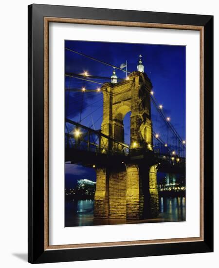 Roebling Suspension Bridge, Cincinnati, Ohio, USA-null-Framed Photographic Print