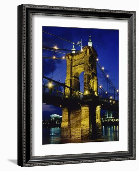 Roebling Suspension Bridge, Cincinnati, Ohio, USA-null-Framed Photographic Print