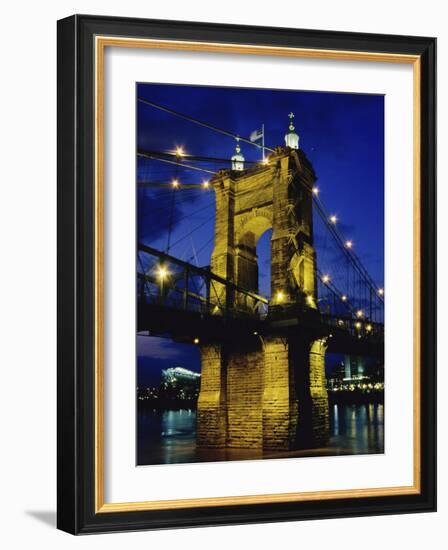 Roebling Suspension Bridge, Cincinnati, Ohio, USA-null-Framed Photographic Print