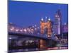 Roebling Suspension Bridge, Ohio River, Cincinnati, Ohio, USA-Walter Bibikow-Mounted Photographic Print