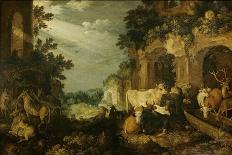 Landscape with Ruins, Cattle and Deer-Roelant Savery-Art Print