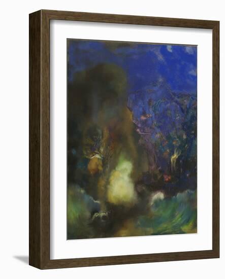 Roger and Angelica, C.1910 (Pastel on Paper)-Odilon Redon-Framed Giclee Print