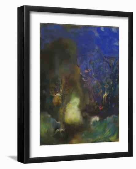 Roger and Angelica, C.1910 (Pastel on Paper)-Odilon Redon-Framed Giclee Print