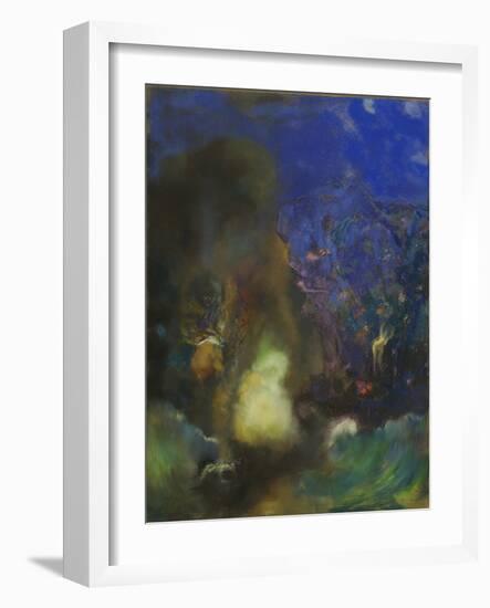 Roger and Angelica, C.1910 (Pastel on Paper)-Odilon Redon-Framed Giclee Print