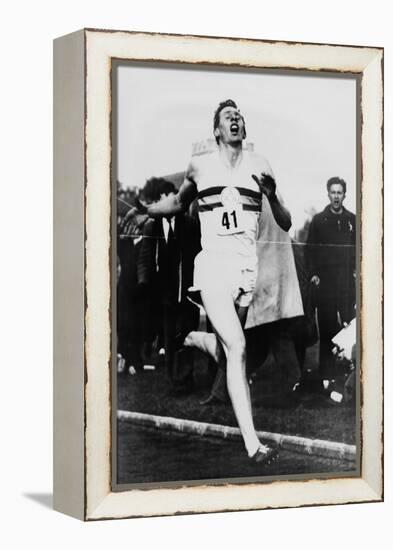 Roger Bannister Achieving the Four-Minute Mile, Oxford, Uk, May 6, 1954-null-Framed Stretched Canvas