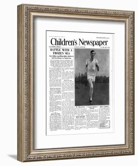 Roger Bannister, Front Page of 'The Children's Newspaper', 1954-English School-Framed Giclee Print