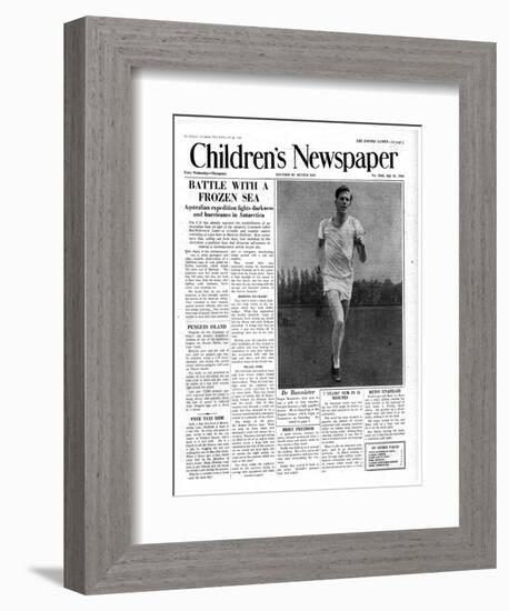 Roger Bannister, Front Page of 'The Children's Newspaper', 1954-English School-Framed Giclee Print