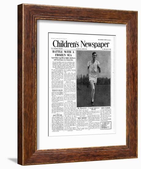 Roger Bannister, Front Page of 'The Children's Newspaper', 1954-English School-Framed Giclee Print