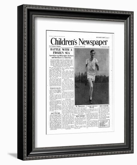 Roger Bannister, Front Page of 'The Children's Newspaper', 1954-English School-Framed Giclee Print