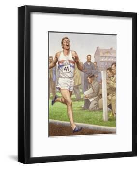 Roger Bannister Running the First Four-Minute Mile-Pat Nicolle-Framed Giclee Print