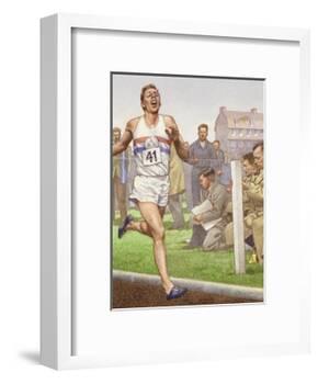 Roger Bannister Running the First Four-Minute Mile-Pat Nicolle-Framed Giclee Print