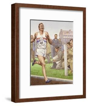 Roger Bannister Running the First Four-Minute Mile-Pat Nicolle-Framed Giclee Print