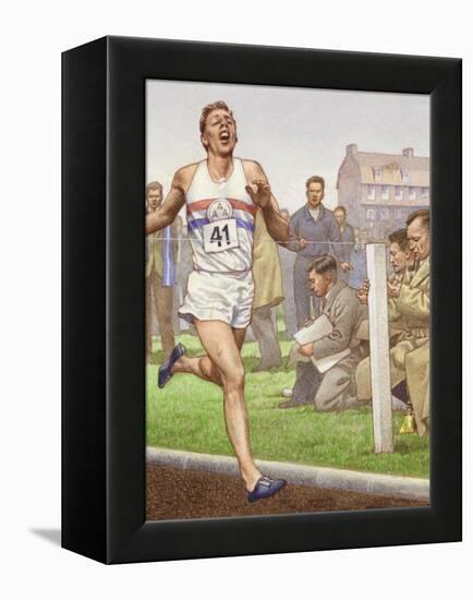 Roger Bannister Running the First Four-Minute Mile-Pat Nicolle-Framed Premier Image Canvas