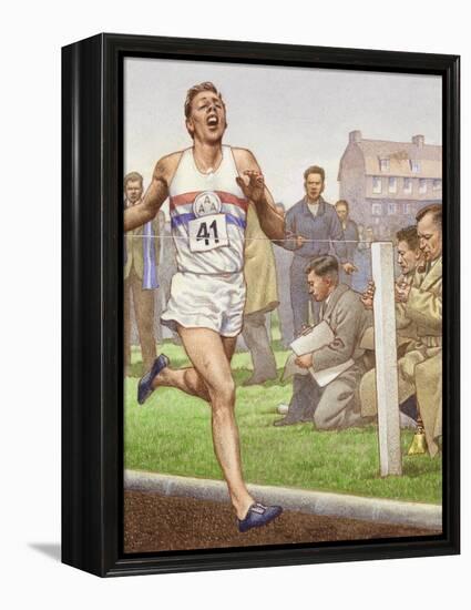 Roger Bannister Running the First Four-Minute Mile-Pat Nicolle-Framed Premier Image Canvas