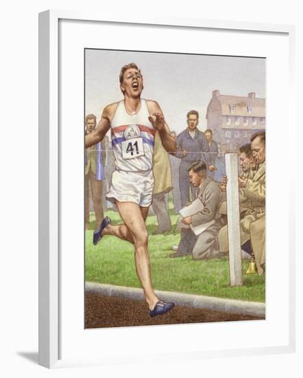 Roger Bannister Running the First Four-Minute Mile-Pat Nicolle-Framed Giclee Print