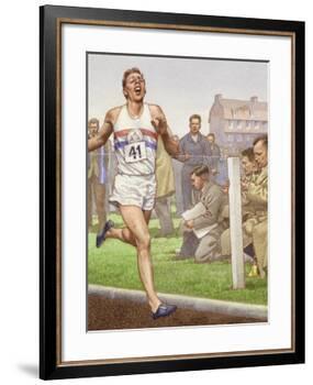 Roger Bannister Running the First Four-Minute Mile-Pat Nicolle-Framed Giclee Print