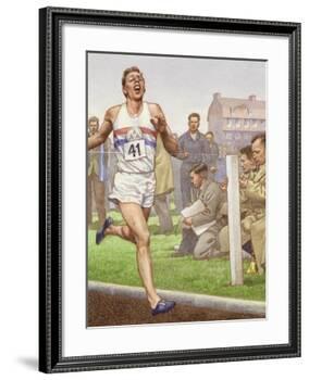 Roger Bannister Running the First Four-Minute Mile-Pat Nicolle-Framed Giclee Print