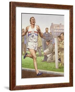 Roger Bannister Running the First Four-Minute Mile-Pat Nicolle-Framed Giclee Print