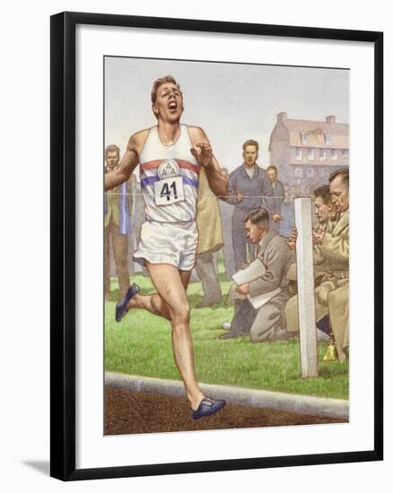 Roger Bannister Running the First Four-Minute Mile-Pat Nicolle-Framed Giclee Print