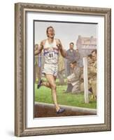 Roger Bannister Running the First Four-Minute Mile-Pat Nicolle-Framed Giclee Print