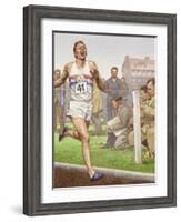 Roger Bannister Running the First Four-Minute Mile-Pat Nicolle-Framed Giclee Print