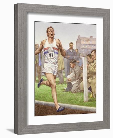 Roger Bannister Running the First Four-Minute Mile-Pat Nicolle-Framed Giclee Print