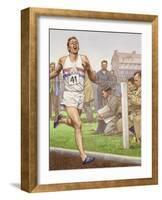 Roger Bannister Running the First Four-Minute Mile-Pat Nicolle-Framed Giclee Print