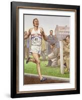 Roger Bannister Running the First Four-Minute Mile-Pat Nicolle-Framed Giclee Print