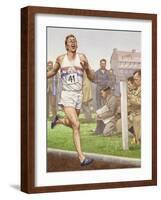 Roger Bannister Running the First Four-Minute Mile-Pat Nicolle-Framed Giclee Print