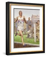 Roger Bannister Running the First Four-Minute Mile-Pat Nicolle-Framed Giclee Print