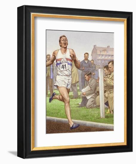 Roger Bannister Running the First Four-Minute Mile-Pat Nicolle-Framed Giclee Print