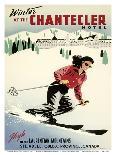Winter at the Chantecler Hotel - Woman Skier - Laurentian Mountains - Sainte-Adèle, Quebec Canada-Roger Couillard-Art Print