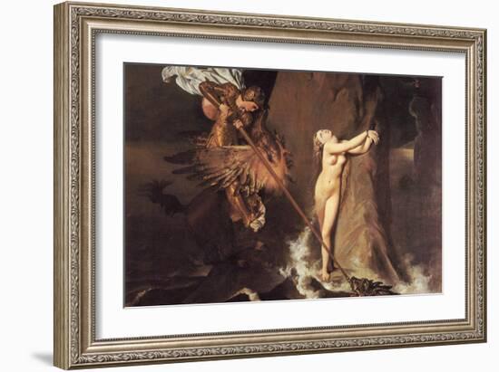 Roger Delivering Angelica-Jean-Auguste-Dominique Ingres-Framed Art Print