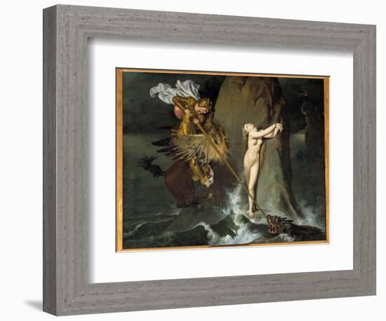 Roger Delivrant Angelique Angelique (Angelica) is Liberated by Roger (Ruggero, Ruggiero) Rides on A-Jean Auguste Dominique Ingres-Framed Giclee Print