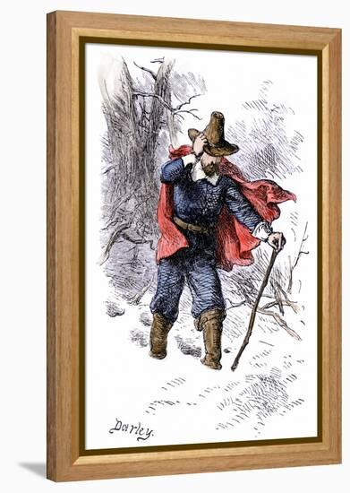 Roger Williams Leaving Massachusetts Bay Colony for Rhode Island, 1635-null-Framed Premier Image Canvas