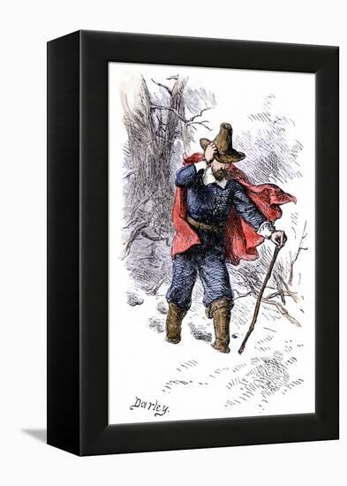 Roger Williams Leaving Massachusetts Bay Colony for Rhode Island, 1635-null-Framed Premier Image Canvas